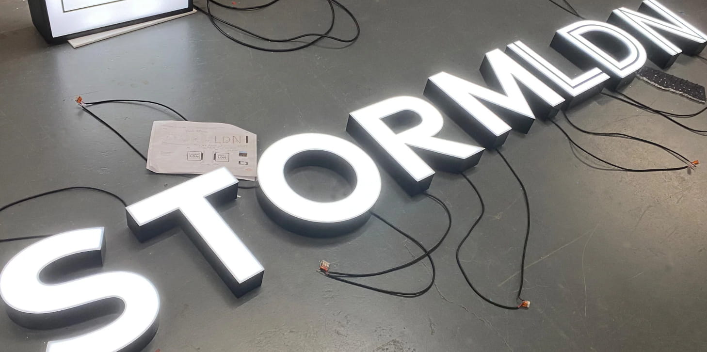 3D fabricated sign letters
